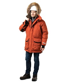Куртка-парка мужская зимняя «Фокс» (цвет терракотовый)